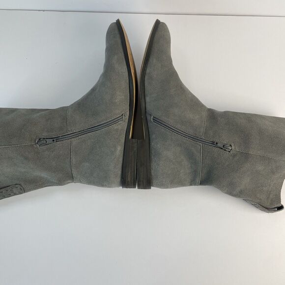 LANDS END | Warm Graphite Suede Leather Flat 9" Shaft Women's Boots Size 9 1/2 D - Picture 7 of 10